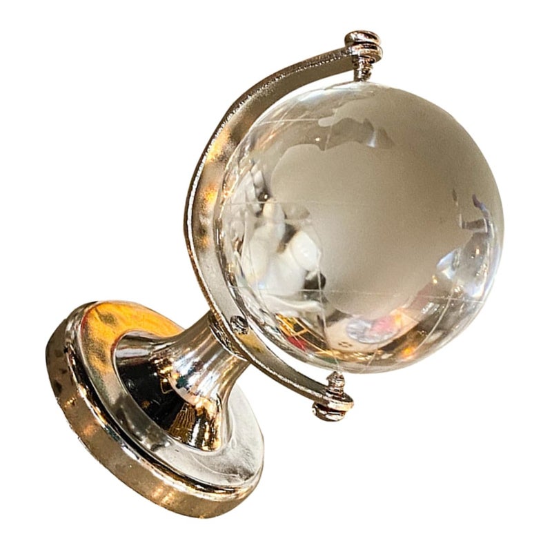 High Borosilicate Glass Crystal Geographic Globe Model Desktop Decor Office Home Educational Display Gift - Image 2