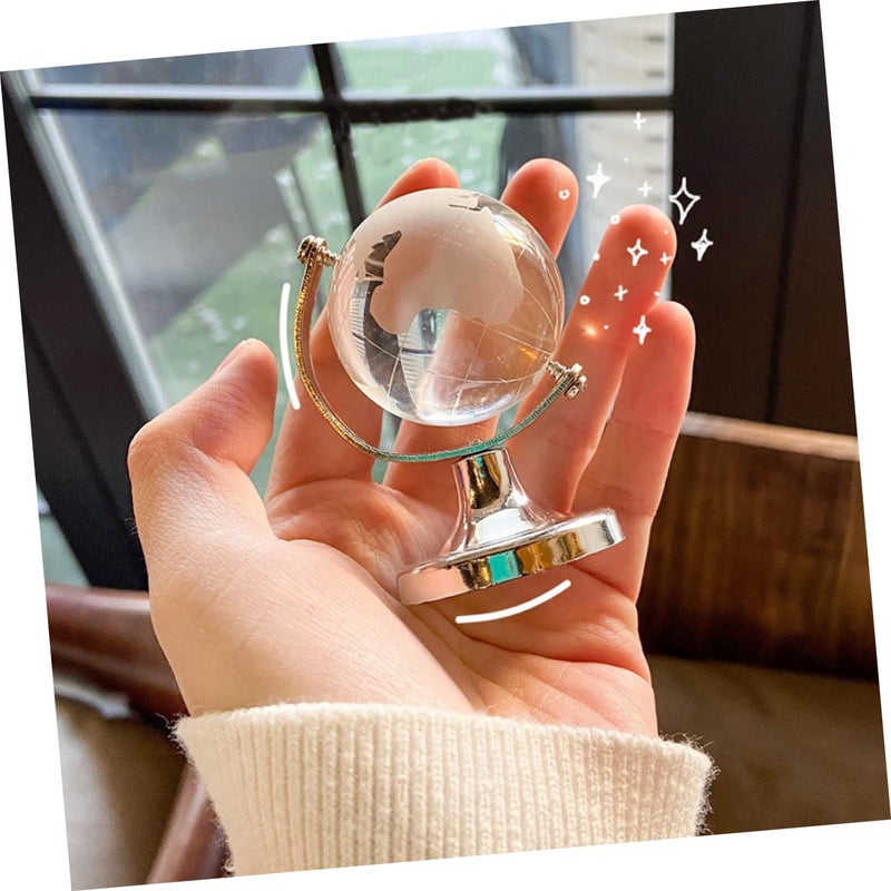 High Borosilicate Glass Crystal Geographic Globe Model Desktop Decor Office Home Educational Display Gift - Image 5