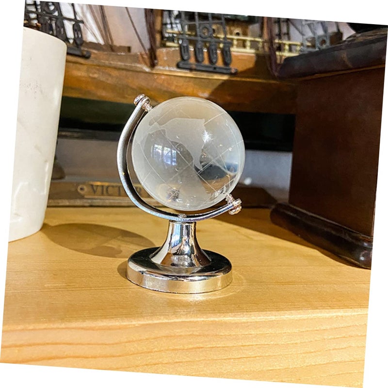 High Borosilicate Glass Crystal Geographic Globe Model Desktop Decor Office Home Educational Display Gift - Image 3