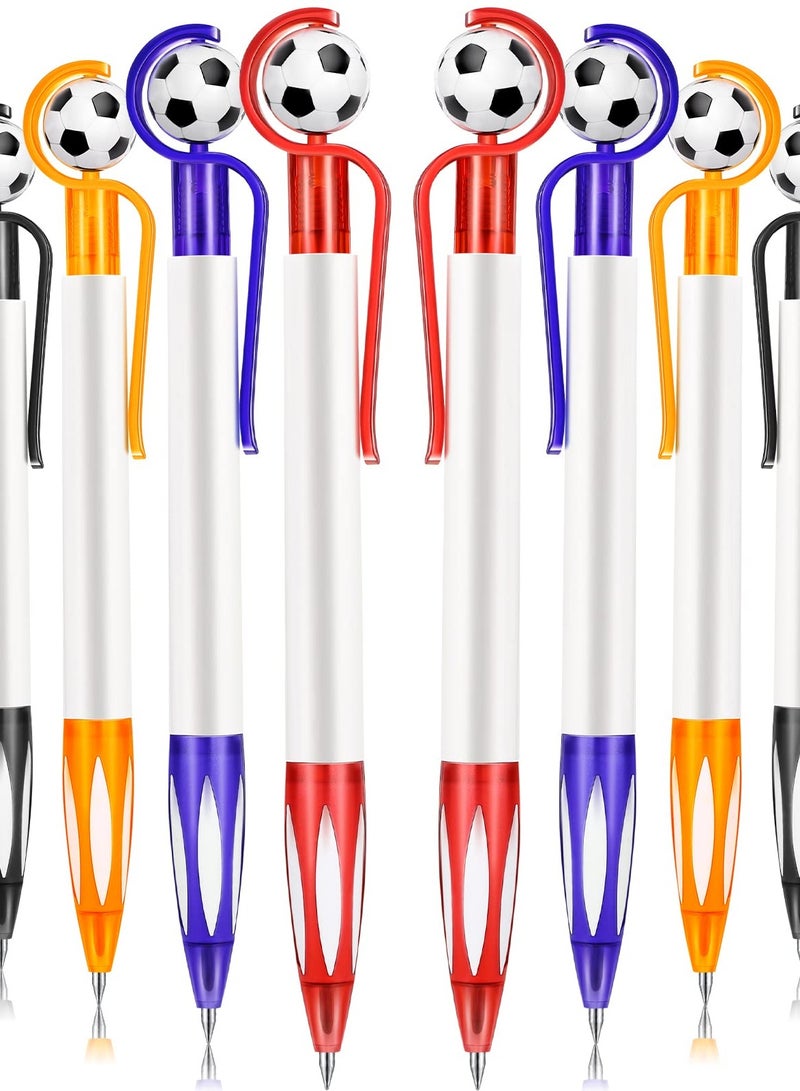 Excefore 20 Pcs Soccer Shape Ballpoint Pens with Soft Grip, Multicolor Retractable Pens with Black Ink, Perfect for School, Football Fans, 5 Colors Included (Simple) - Image 1