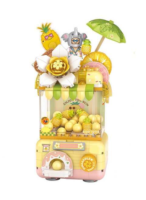 Mini Pineapple Gashapon Machine Toy Model Set Building Blocks Creative Diy Simulation Collection Building Assembly Children'S Toys