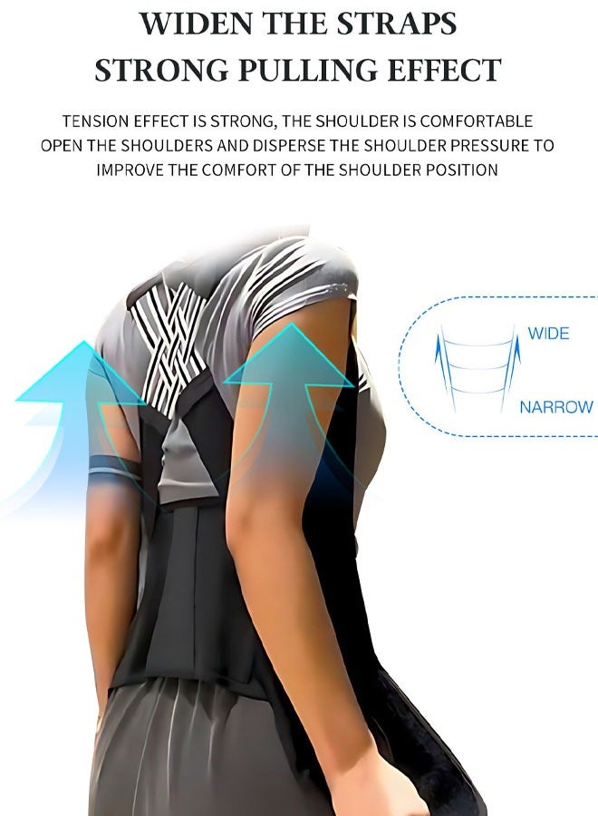 Captaintech Back Brace and Posture Corrector Back Straightener Belt Back Support Helps Hunchback Correction and Relieve Shoulder Neck Back Pain - Image 2