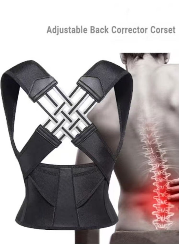 Captaintech Back Brace and Posture Corrector Back Straightener Belt Back Support Helps Hunchback Correction and Relieve Shoulder Neck Back Pain - Image 1