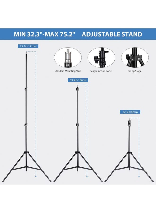 Hpusn Softbox Photography Lighting Kit 30"X30" Professional Continuous Lighting System Photo Studio Equipment with 2pcs E27 Socket 5400K Bulbs for Portraits Advertising Shooting YouTube Video - Image 5