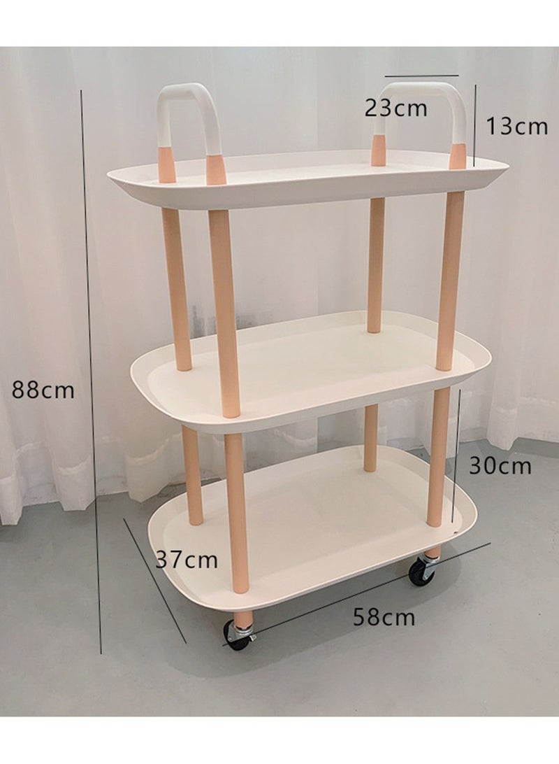  CityRiya-Long متعددة الوظائف عربة مع عجلات عربة التخزين القابلة للإزالة 3 طبقة تخزين الرف ، مطبخ ، مكتب ، غرفة المعيشة ، المنزل تخزين الرف - Image 4