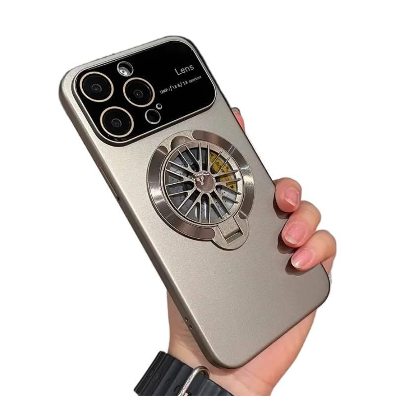 غطاء واقي بPC لـ iPhone 15 / 15 Plus / 15 Pro / 15 Pro Max مع حماية من السقوط وحامل قائم مع مقاوم للصدمات مع مغناطيس قوي مع تغطية كاملة باللون Titanium Original مغناطيسي بوظيفة حا. - ModaStar - Image 1