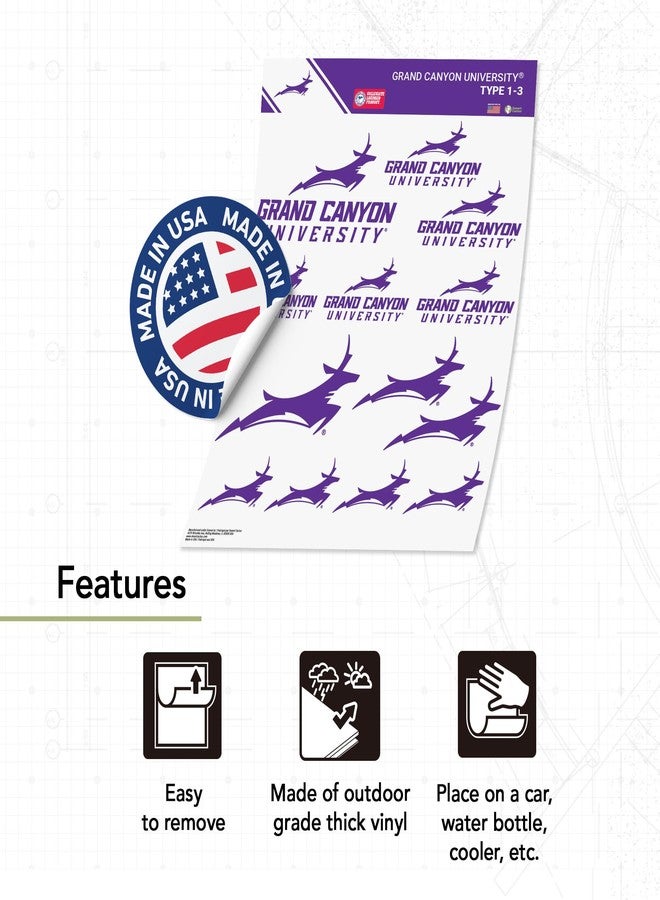 Desert Cactus Grand Canyon University Sticker Grand Canyon Antelopes Vinyl Decal Laptop Water Bottle Car Scrapbook Sheet (Type 1-3) - Image 2