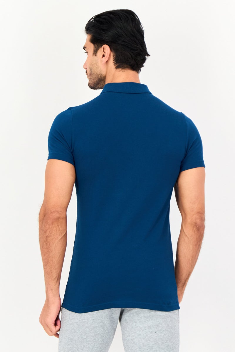 PUMA Men Slim Fit Short Sleeve Outdoor Polo Shirt, Teal Blue - Image 3