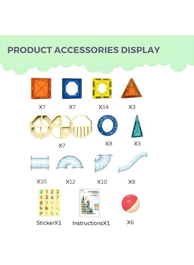 Ibecare 97Pcs Magnetic Marble Run Set - Image 3