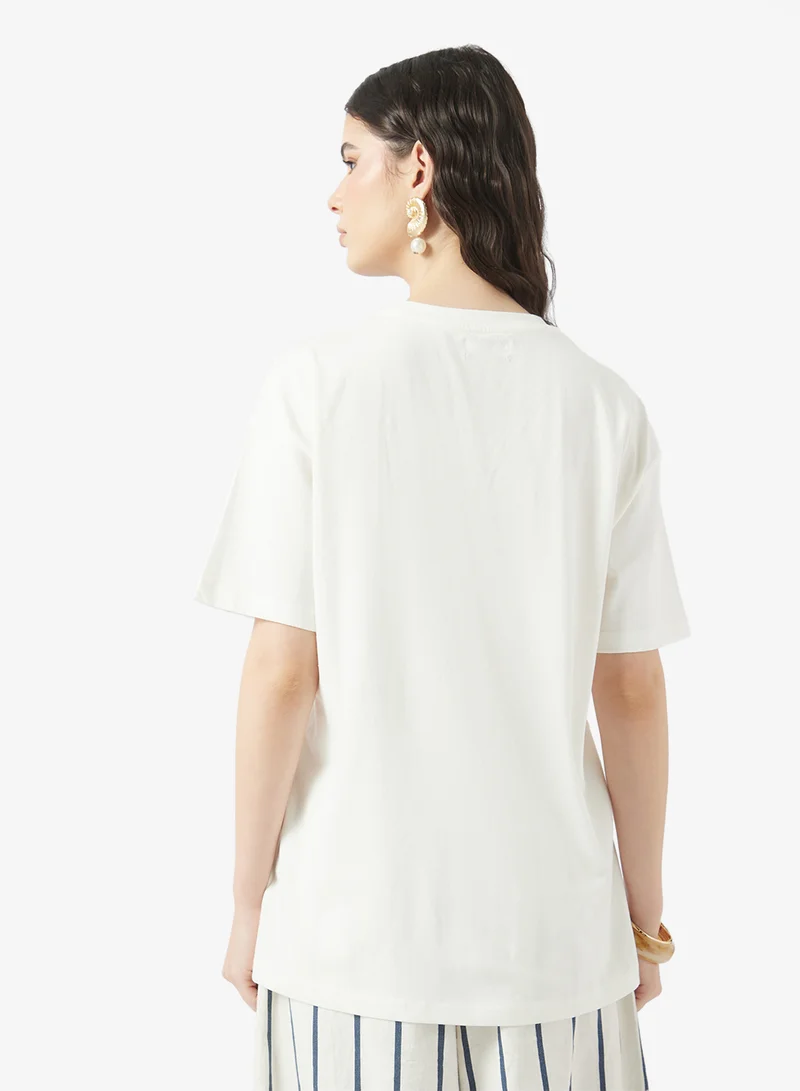ريبلز مع نمشي Ladies Drop Shoulder T-shirt
