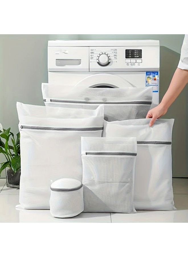 5 White Honeycomb Mesh Laundry Bags For Delicates Machine Wash Set - Image 3