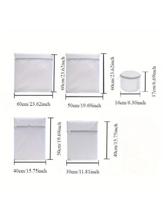 5 White Honeycomb Mesh Laundry Bags For Delicates Machine Wash Set - Image 4