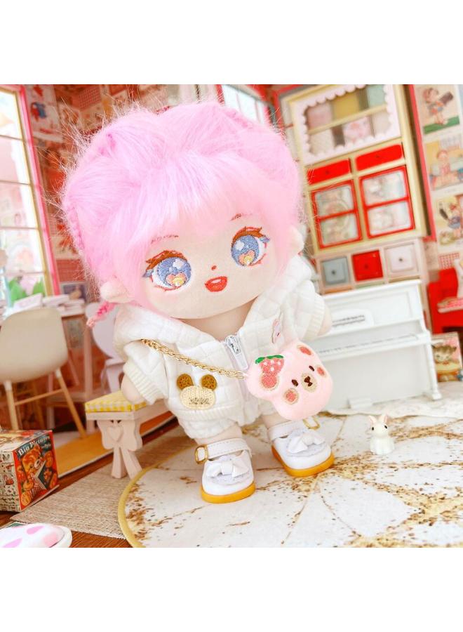 Cotton Doll 20cm Baby Clothes Star Doll Normal Body Fat Naked Baby White Quilted Jacket Pants-Specifications:20cm-Color:Chain Bag Fruit Bear - Image 3