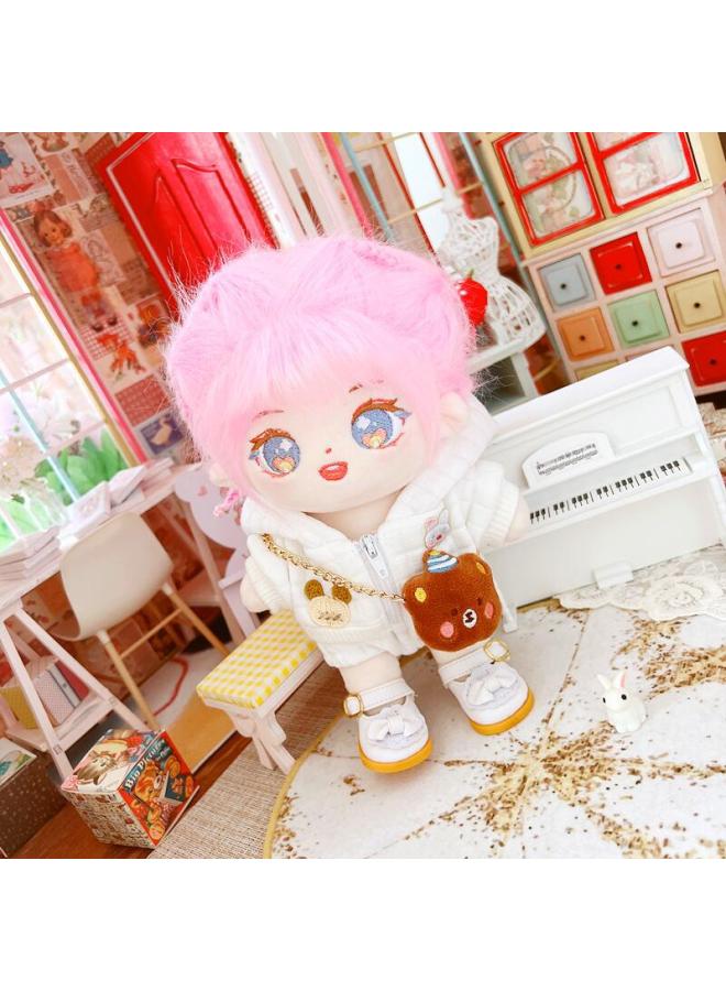 Cotton Doll 20cm Baby Clothes Star Doll Normal Body Fat Naked Baby White Quilted Jacket Pants-Specifications:20cm-Color:Chain Bag Fruit Bear - Image 5