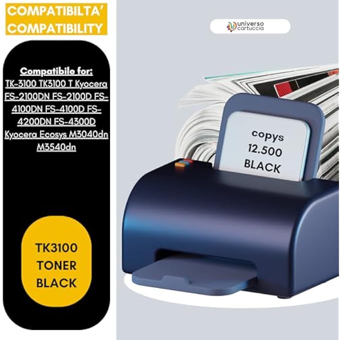 خرطوشة متوافقة مع كيوسيرا TK-3100 TK3100 حبر لكيوسيرا FS-2100DN FS-2100D FS-4100DN FS-4100D FS-4200DN FS-4300D كيوسيرا ECOSYS M3040DN M3540DN - Image 2