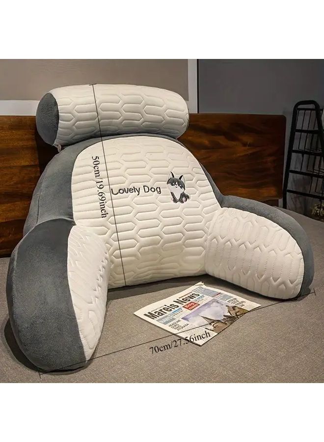 Dark Gray Reading Pillow For Lumbar Support Backrest Cushion For Bed Sofa Office - Image 3