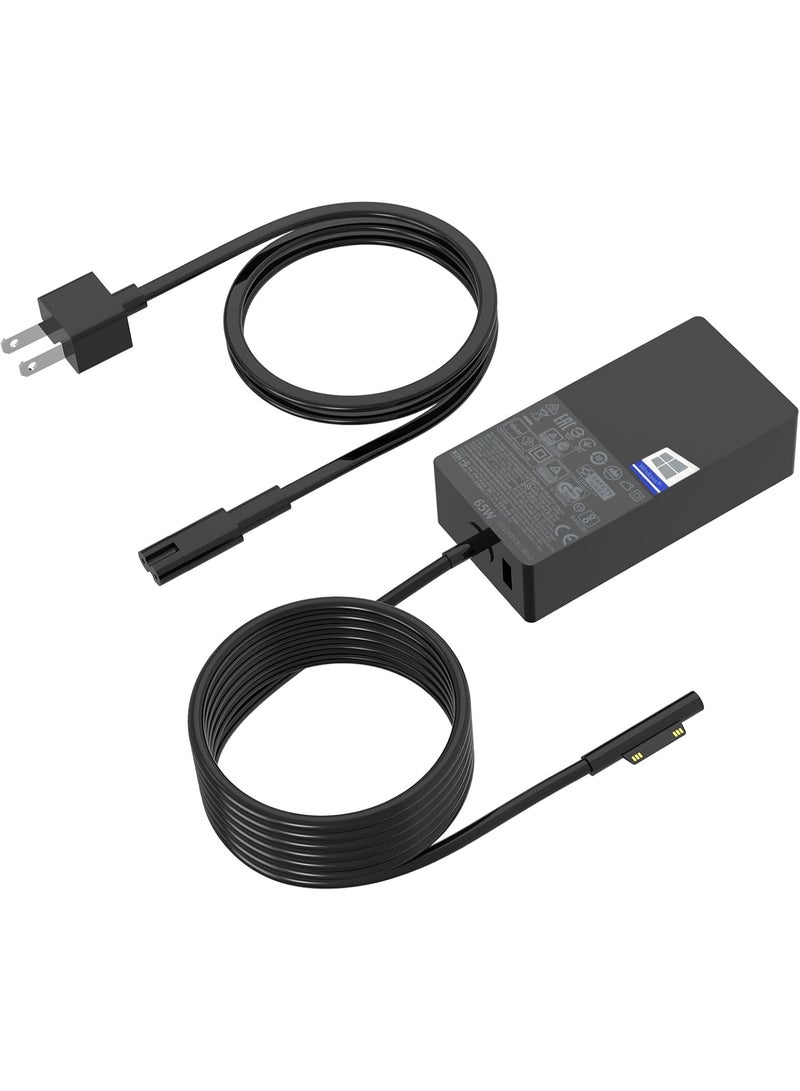 شاحن تيار متردد أصلي لأجهزة مايكروسوفت سيرفس - متوافق مع Surface Laptop و Pro و Go - يدعم 44 واط و 36 واط - كابل 1.5 متر - Image 1