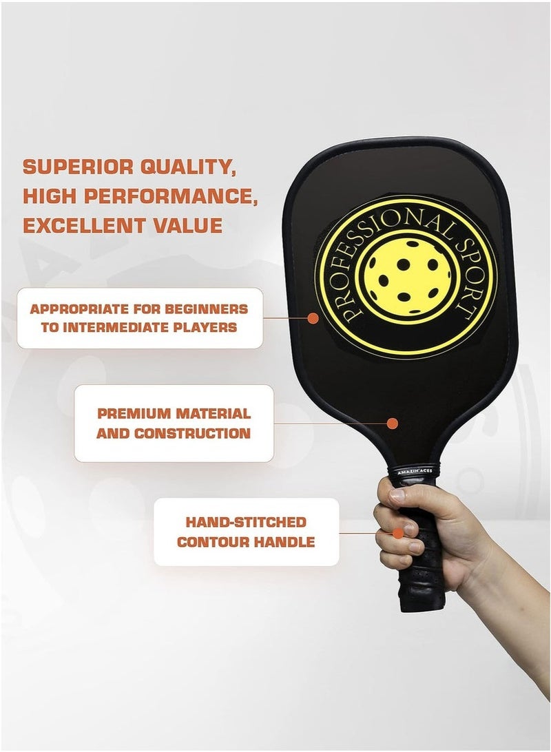 Arabest Pickleball Paddles Set of 2,  Pickleball Approved, Composite Graphite Carbon & Fiberglass Face Pickleball Paddles, Anti-Slip Sweat-Absorbing Grip, 4 Pickleball, Portable - Image 2