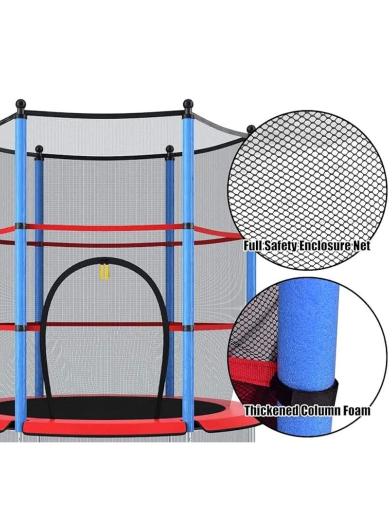MAAS Large children's trampoline with full safety net, foam-padded poles, and high-elasticity ropes - perfect for indoor and outdoor fun - Image 3