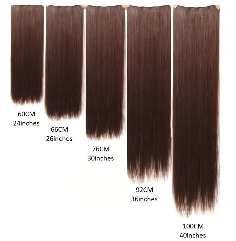 Artifice 5 Clip Straight Clip in Hair Extensions for Women Natural Soft Clip on Extensions Synthetic Thick Hairs for Any Event for Girls Hair Extension Ruby Fusion 30 INCH - Image 3
