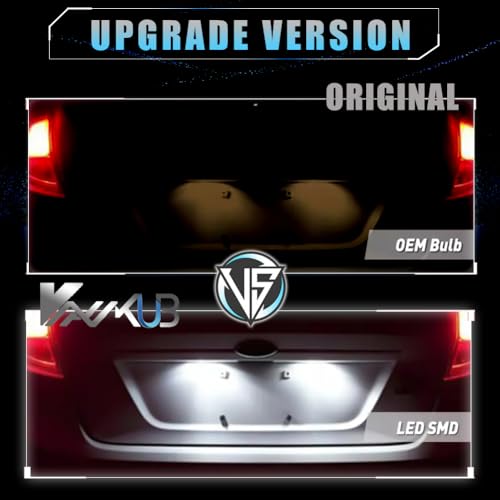 VANKUB LED License Plate Light for Fo-rd Explorer Escape Fusion Fiesta Expedition Lincoln MKC, Fo-rd Lincoln Led Rear Tag Lamps, 6000K White Lights, 2 PCS - Image 3