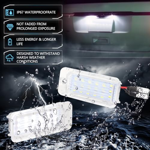 VANKUB LED License Plate Light for Fo-rd Explorer Escape Fusion Fiesta Expedition Lincoln MKC, Fo-rd Lincoln Led Rear Tag Lamps, 6000K White Lights, 2 PCS - Image 4