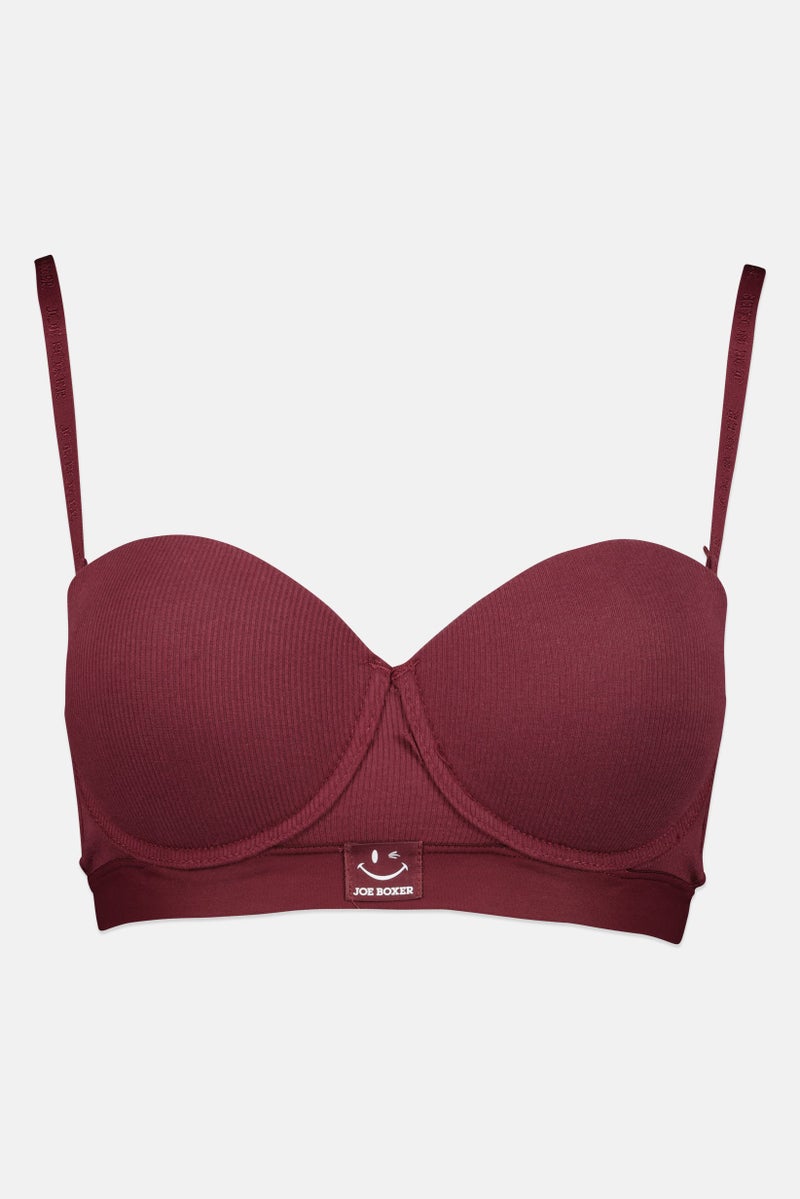 Joe Boxer Women 2 Pieces Brand Logo Padded Bra, Multicolor - Image 2