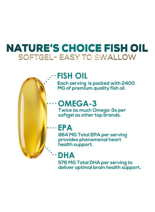 Nature's Choice مكمل زيت السمك أوميغا 3 2400 ملغ - قوة ثلاثية من EPA و DHA - Image 3