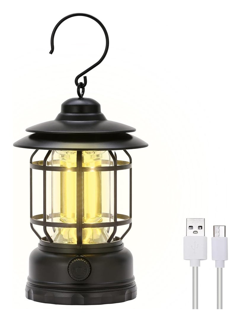xinzhen Classic Vintage Camping Lantern, Vintage Rechargeable Camping Light, Rechargeable Vintage Camping Light - Image 1