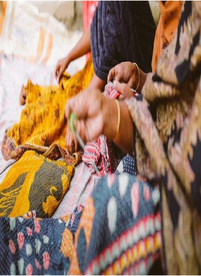 Generic - Vintage Cotton Kantha Quilts Indian Handmade Kantha Embroidered Bed Cover Assorted Kantha Bedspread - 55X85 (5), Twin - Image 1