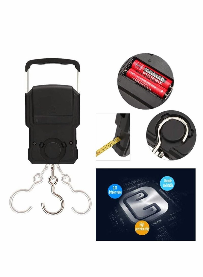 Excefore Portable Scales 75kg/165lb Portable Digital Luggage Scale with Tape Measure, Electronic Travel Weighing Scales for Hanging Suitcase (Temperature Reading) - Image 5