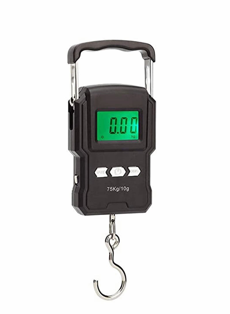 Excefore Portable Scales 75kg/165lb Portable Digital Luggage Scale with Tape Measure, Electronic Travel Weighing Scales for Hanging Suitcase (Temperature Reading) - Image 1