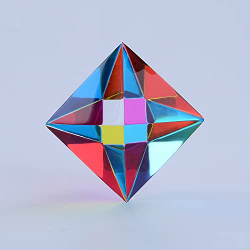 CMY Cubes The Aether 50mm Cyan Magenta Yellow Polyhedron Subtractive Color Mixing Optical Octahedron Teaches Subtractive Color Mixing Educational Physics Kinetic Art Desk Object - Image 1