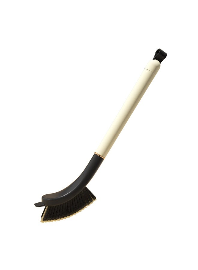 HOMESTAR Multi-Functional Long Handle Crevice Cleaning Brush - With V-Shape Dristles & TPR Scraper, Deep Clean Bathroom Window Gaps, Kitchen Grooves! Soft Bristles Dust, Hard Bristles Stains, Built-In Hair Clip, Arc Brush Head, Rinse Clean, Hang Design. - Image 1