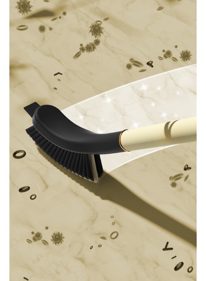 HOMESTAR Multi-Functional Long Handle Crevice Cleaning Brush - With V-Shape Dristles & TPR Scraper, Deep Clean Bathroom Window Gaps, Kitchen Grooves! Soft Bristles Dust, Hard Bristles Stains, Built-In Hair Clip, Arc Brush Head, Rinse Clean, Hang Design. - Image 3