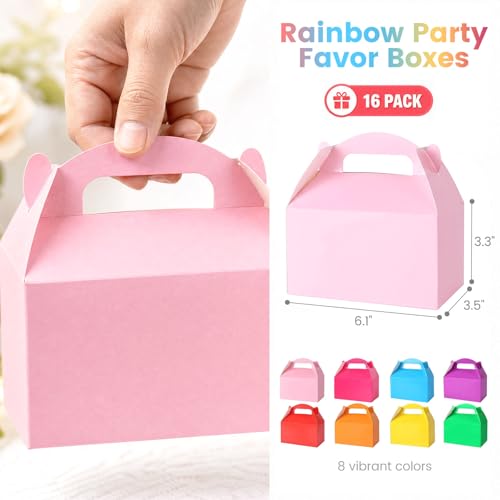 VGOODALL 16PCS Gable Treat Boxes Goodie Bags 61 35 33 inch Colorful Paper Gift Boxes for Kids Snacks Candy Toys Birthday Party Wedding - Image 3