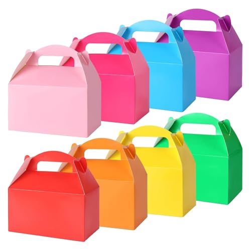 VGOODALL 16PCS Gable Treat Boxes Goodie Bags 61 35 33 inch Colorful Paper Gift Boxes for Kids Snacks Candy Toys Birthday Party Wedding - Image 1