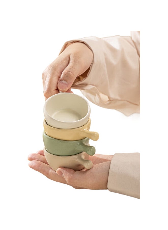 GRASEY Guangyi Ceramic Four-Color Dipping Sauce Dishes, Soy Sauce Dishes, Seasoning Dishes, Snack Dishes, Condiment Dishes, Ceramic Four-Piece Set Gy7448 - Image 2