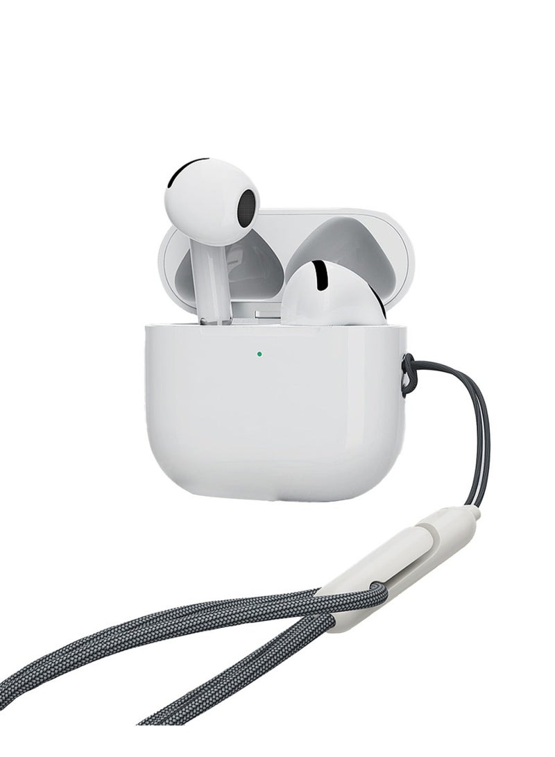 RSILOU - R3005 True Wireless Stereo Earphones – 13mm Oversized Drivers, Bluetooth V5.3, Type-C Fast Charging, 5.5 Hours Playback (Up to 26 Hours with Case), Deep Bass & Clear Sound – White - Image 2