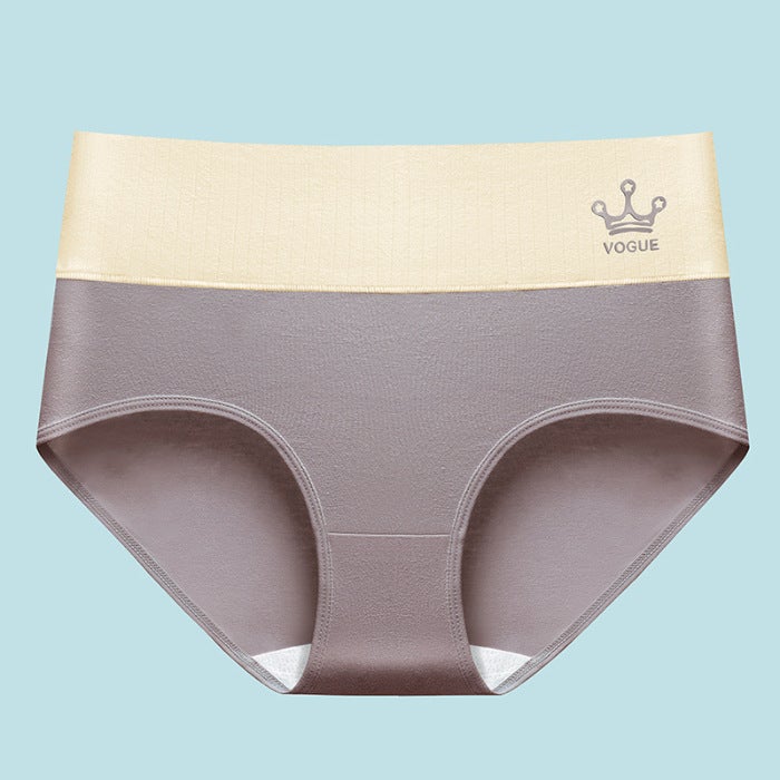 Japanese Style Plus Size Soft Breathable Seamless Mid Waist Cotton Underpants Womens Comfortable Triangle Panties Lifting Up purple