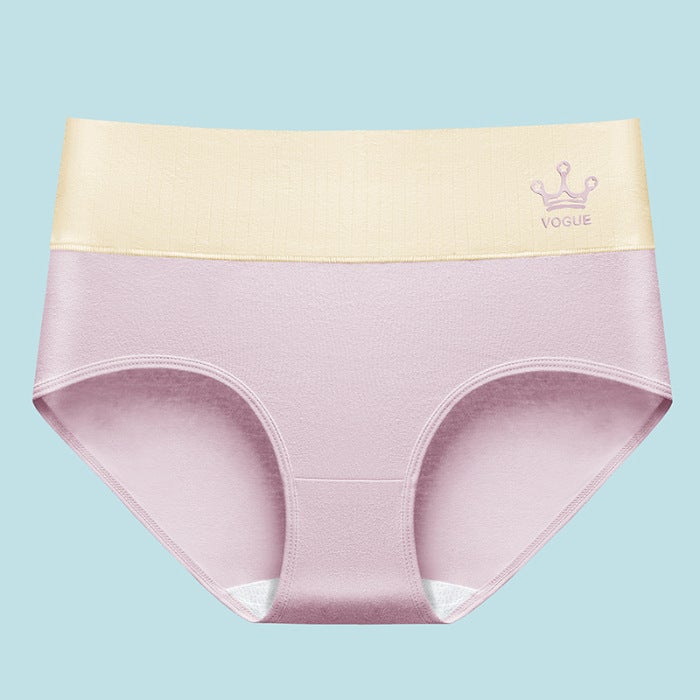 Japanese Style Plus Size Soft Breathable Seamless Mid Waist Cotton Underpants Womens Comfortable Triangle Panties Lifting Up purple