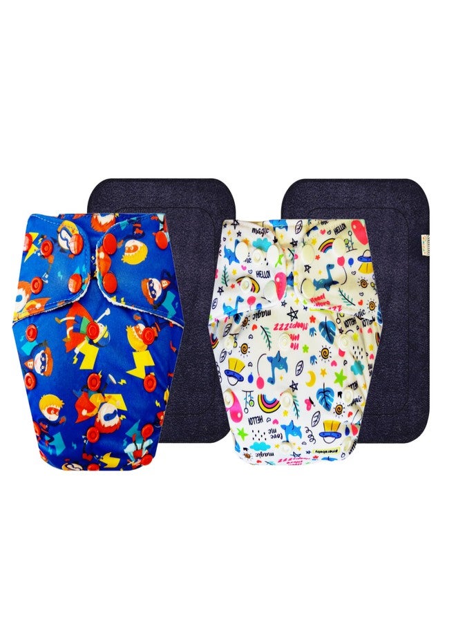 Dumbledo Premium Cloth Diaper with Black Insert (Pack of 2) | Hypoallergenic | Reusable & Washable | Easy to Clean | Everyday Diapering Essential | 3 Months - 3 Years | Unisex Baby - Image 1