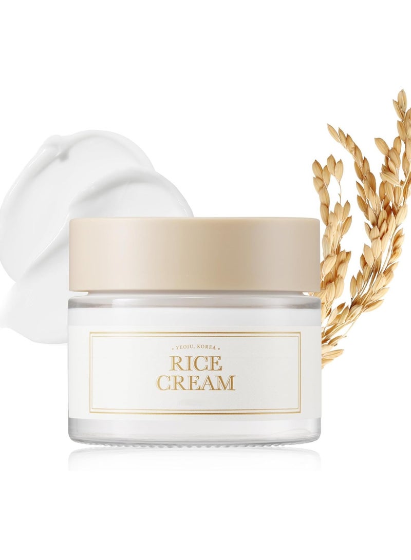 DubaiGallery Rice Cream 1.69 Ounce, 41% Rice Bran Essence with Ceramide, Glowing Look, Improves Moisture Skin Barrier, Nourishes Deeply, Smoothening to Even Out Skin Tone - Image 1