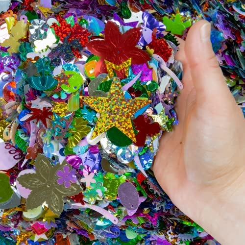 Hygloss Sequin & Spangle Variety Pack, Assorted Colors, Sizes & Shapes, Ideal for Crafting, Decoration, 16 Ounce Bag - Image 5