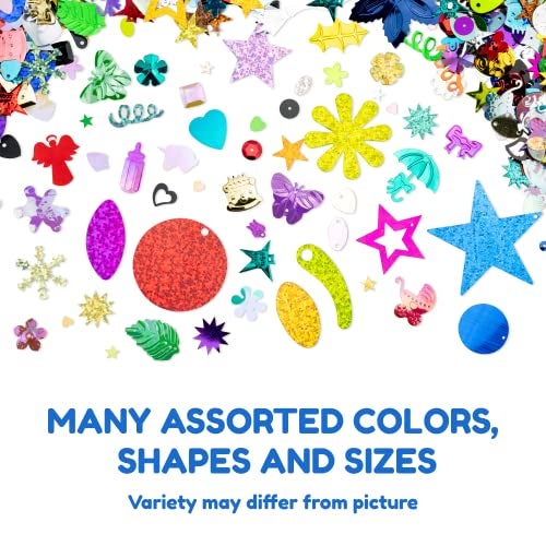 Hygloss Sequin & Spangle Variety Pack, Assorted Colors, Sizes & Shapes, Ideal for Crafting, Decoration, 16 Ounce Bag - Image 4