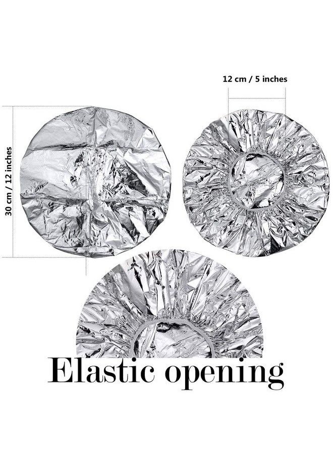 WILLBOND 12 Pieces Deep Conditioning Caps Aluminum Foil Reusable Hair Processing Caps Hair Coloring Shower Caps For Home Salon Use (Silvery 12 Inch)  - Image 4