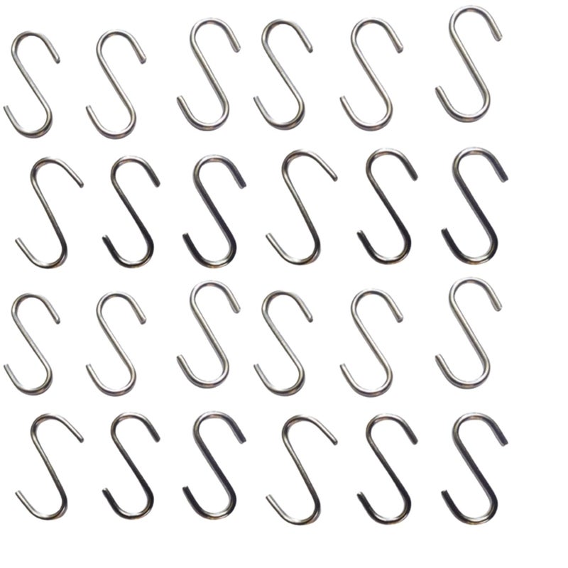 Beauty Tool Best Plating Quality Stainless Steal Rust Proof S Shaped Hooks Pack of 24 Medium Size Silver Color  - Image 1