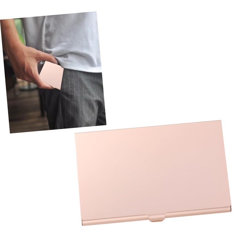 Aluminum Alloy Business Card Holder Portable Golden Design for Office Professional Use - Image 5