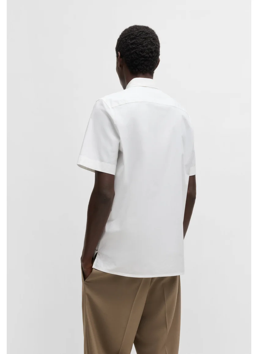 هوجو Relaxed-fit shirt in stretch-cotton canvas