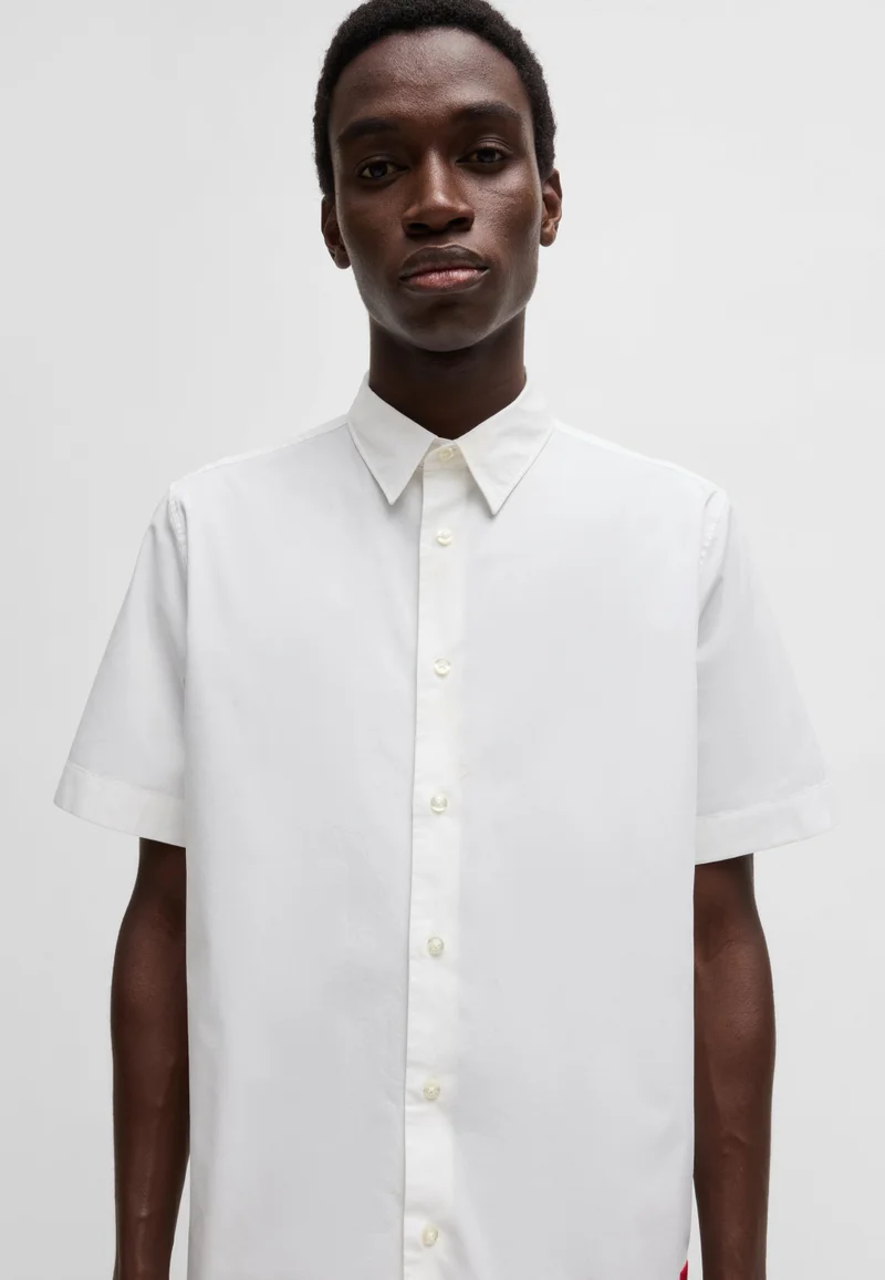 HUGO Relaxed-fit shirt in stretch-cotton canvas